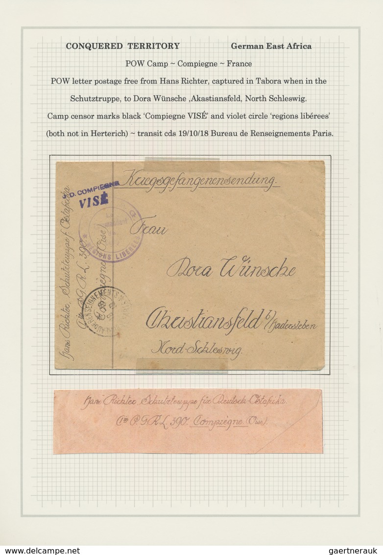 Deutsch-Ostafrika: 1915/1919, KRIEGSGEFANGENEN- und LAGERPOST, gehaltvolle Sammlung mit ca.40 Belege