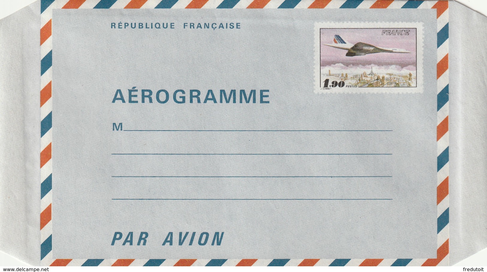 AEROGRAMME - N°1005-AER  NEUF (1977-80)  1,90 Fr - CONCORDE - - Aerogrammi