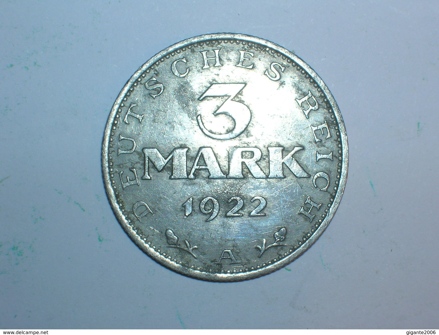 ALEMANIA 3 MARCOS 1922 A (1360) - 3 Mark & 3 Reichsmark