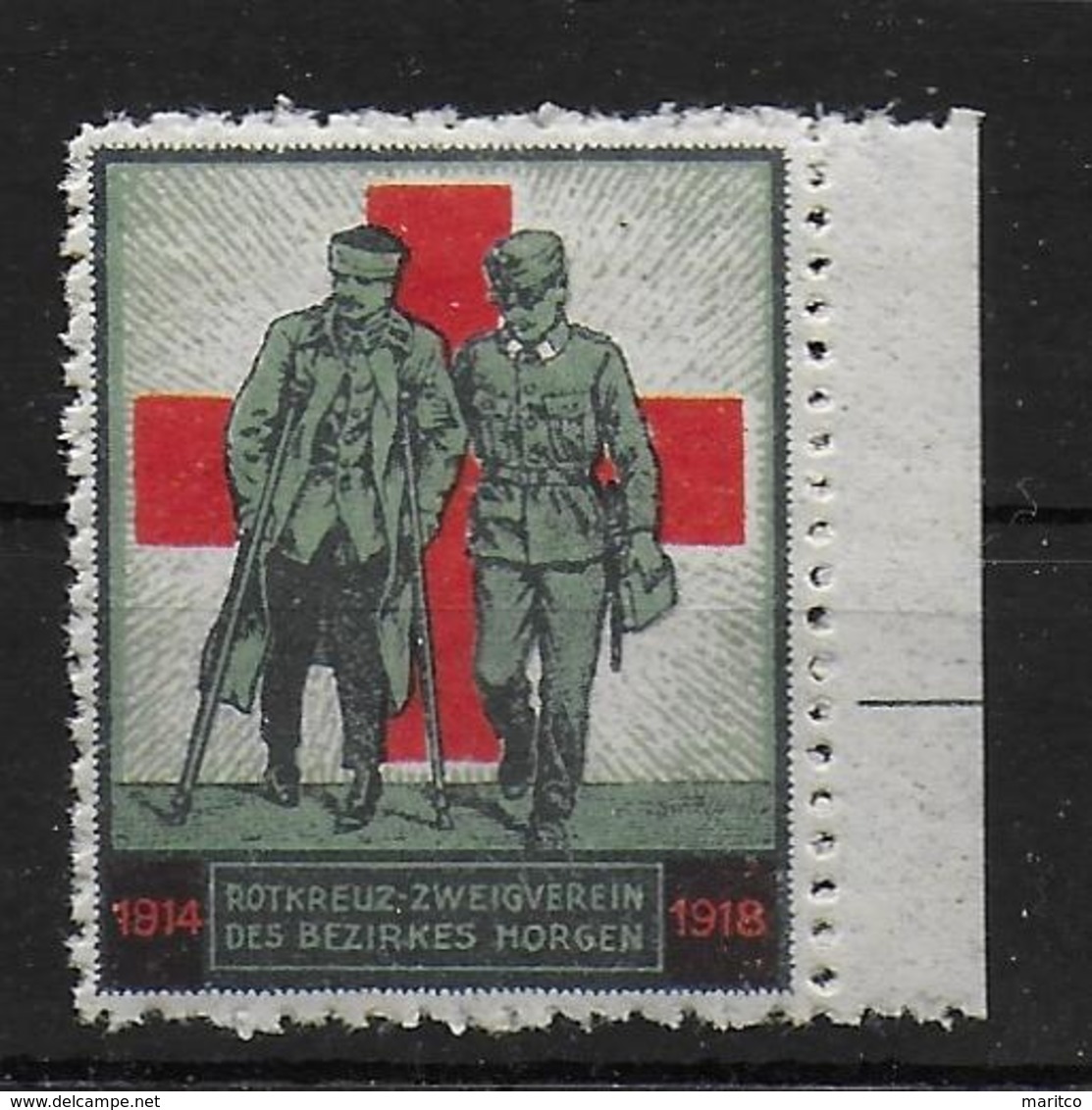 Rotes Kreuz Red Cross 1918 WW1 WK1 Vignet Werbemarke Cinderella Advertisement Propaganda - Fantasie Vignetten