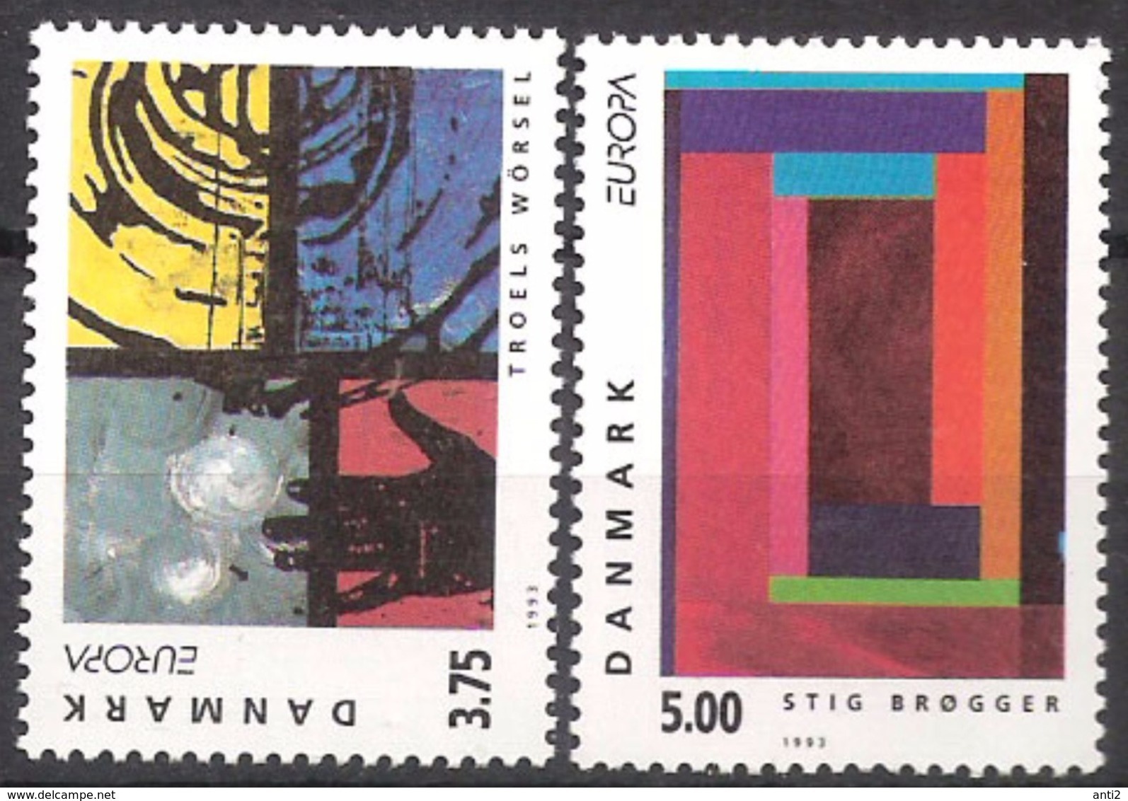 Denmark  1993 Europa: Contemporary Arts  Mi  1052-1053 MNH(**) - Ungebraucht