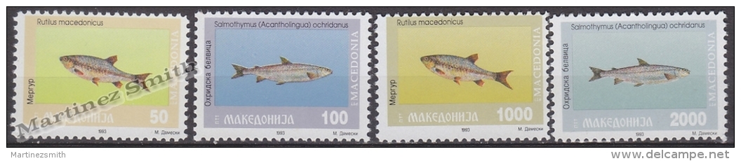 Macedonia 1993 Yvert 6-9, Fauna, Fish - MNH - Noord-Macedonië