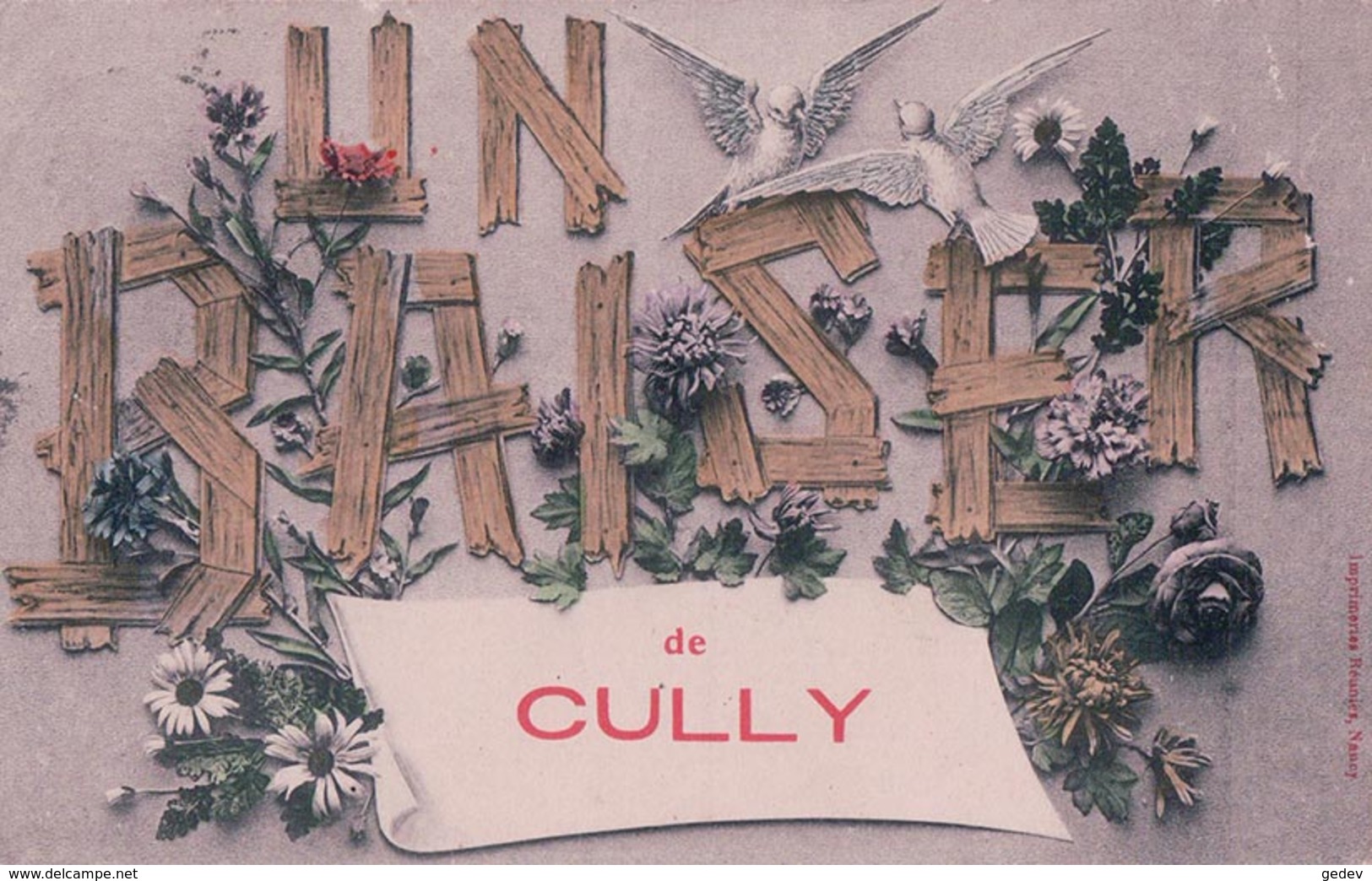Un Baiser De Cully VD, Litho (13.10.1908) - Cully