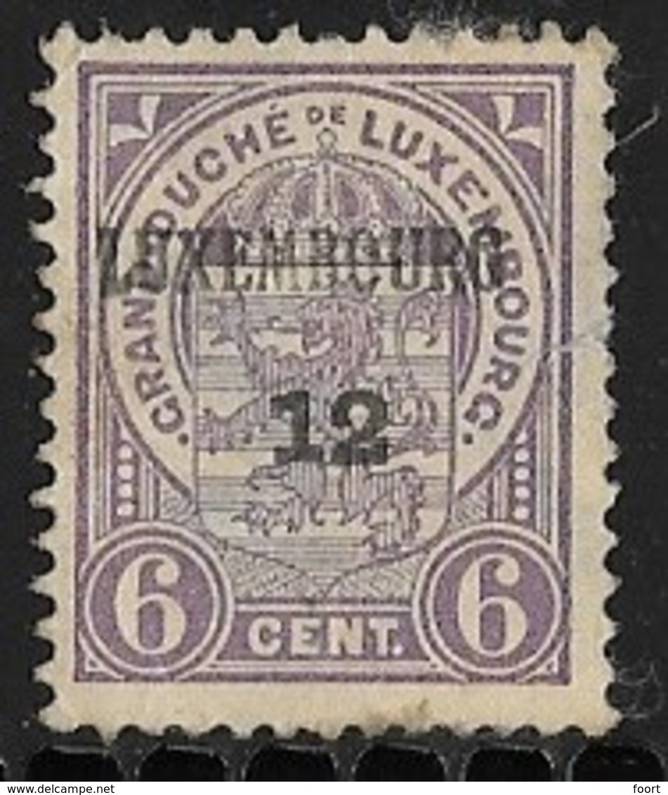 Luxembourg  1912  Prifix Nr. 83 Dunne Plek - Preobliterati