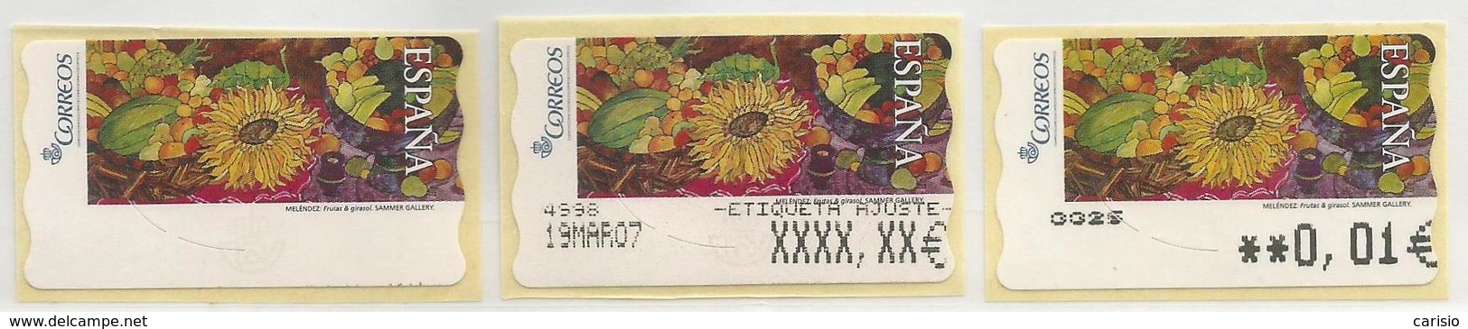 ATMS 2005 Pinturas. Frutas Y Girasol. Blanco-Ajuste Y Valor 0,01 € - Variedades & Curiosidades