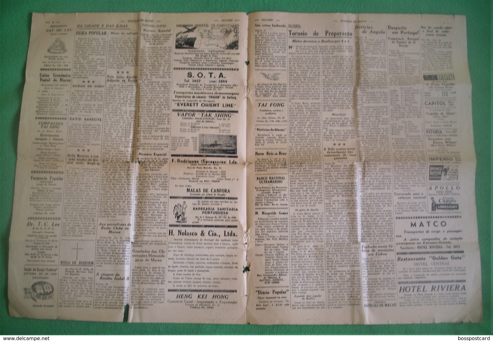 Macau - Jornal Notícias De Macau, Nº 1855, 26 Novembro De 1953 - Imprensa - Macao - China - Portugal - Informaciones Generales