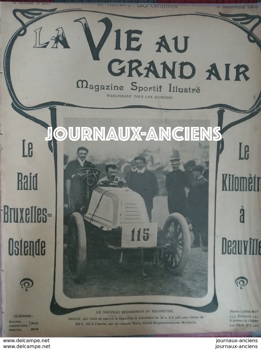 1902 KILOMETRE À DEAUVILLE - RAID BRUXELLES OSTENDE - THIELT - COOLSCAMP - WELLINGTON - MOTOCYCLETTE - Zeitschriften - Vor 1900