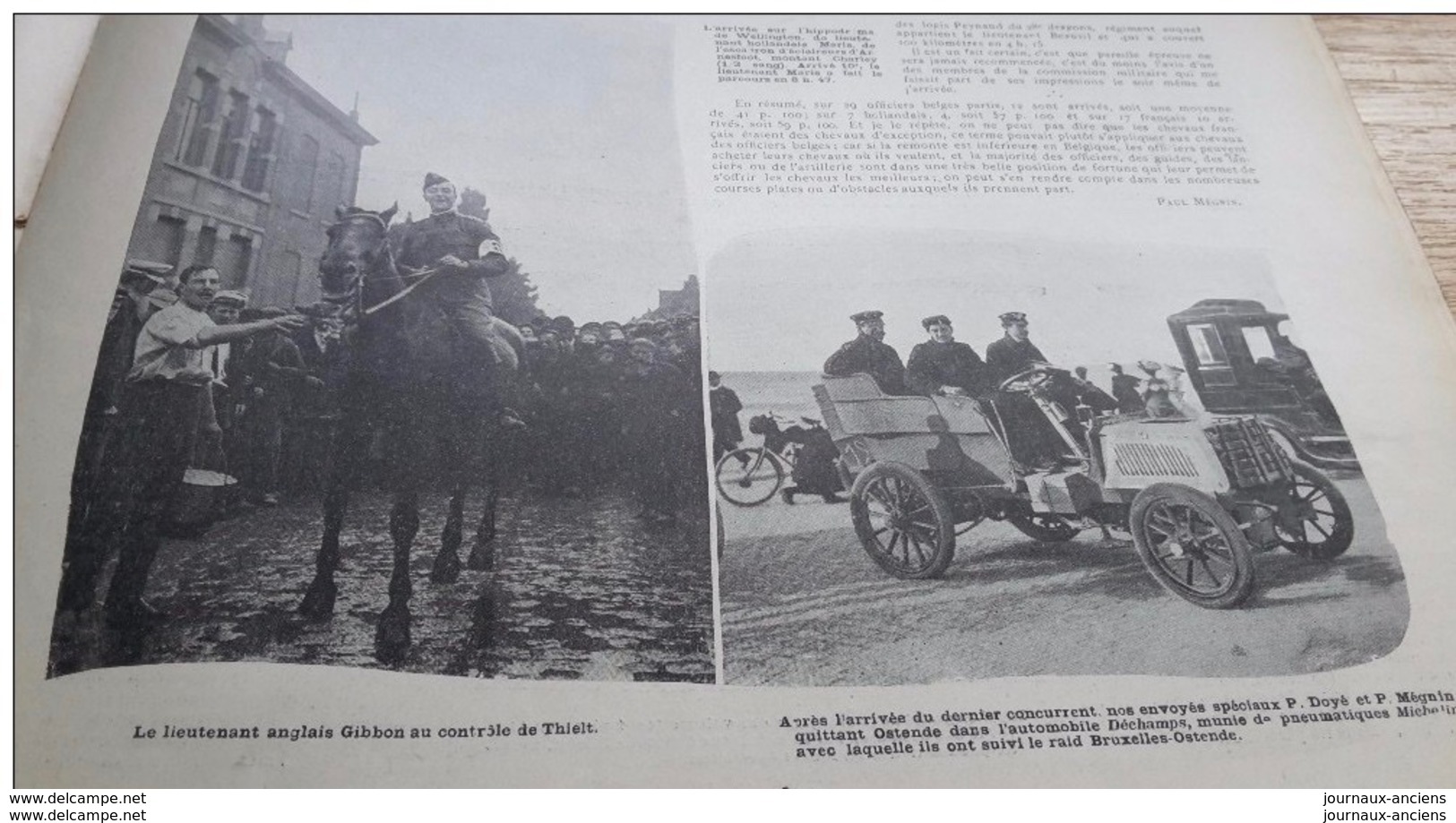 1902 KILOMETRE À DEAUVILLE - RAID BRUXELLES OSTENDE - THIELT - COOLSCAMP - WELLINGTON - MOTOCYCLETTE