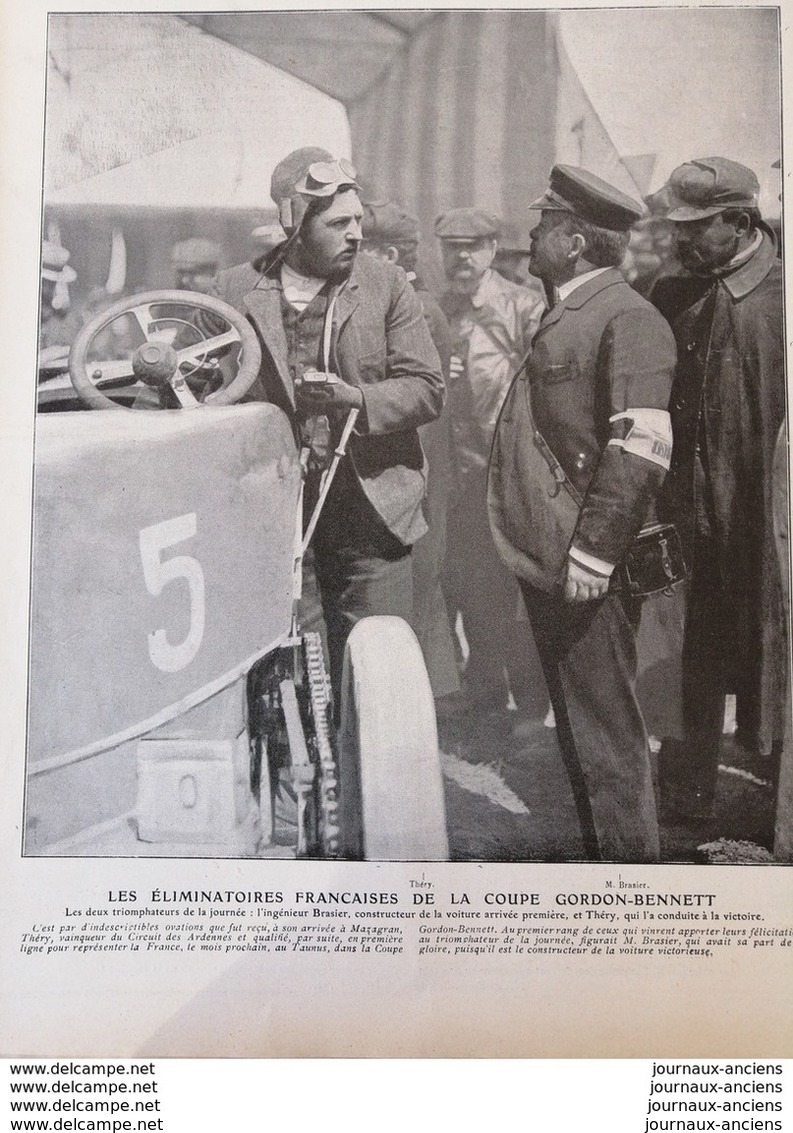 1904 LES ÉLIMINATOIRES FRANÇAISES DE LA COUPE GORDON BENNETT - VOUZIERS - THÉRY - VOITURE TURCAT MÉRY = MORS ECT...... - Altri & Non Classificati