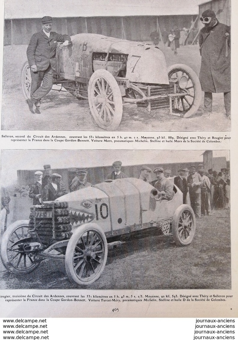 1904 LES ÉLIMINATOIRES FRANÇAISES DE LA COUPE GORDON BENNETT - VOUZIERS - THÉRY - VOITURE TURCAT MÉRY = MORS ECT...... - Altri & Non Classificati