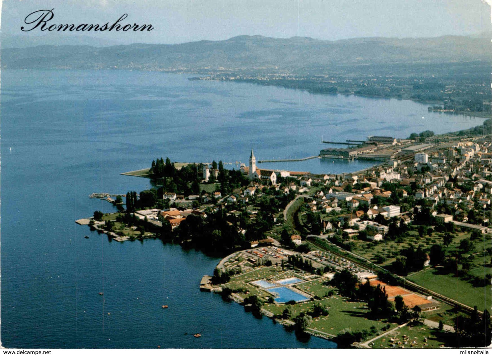 Flugaufnahme Romanshorn / TG Mit Schwimmbad Am Bodensee (6273) - Romanshorn