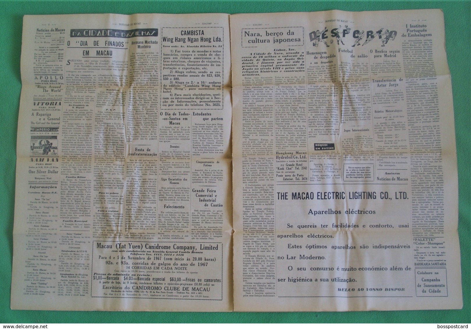 Macau - Jornal Notícias De Macau, Nº 5972, 3 Novembro De 1967 - Imprensa - Macao - China - Portugal - Algemene Informatie