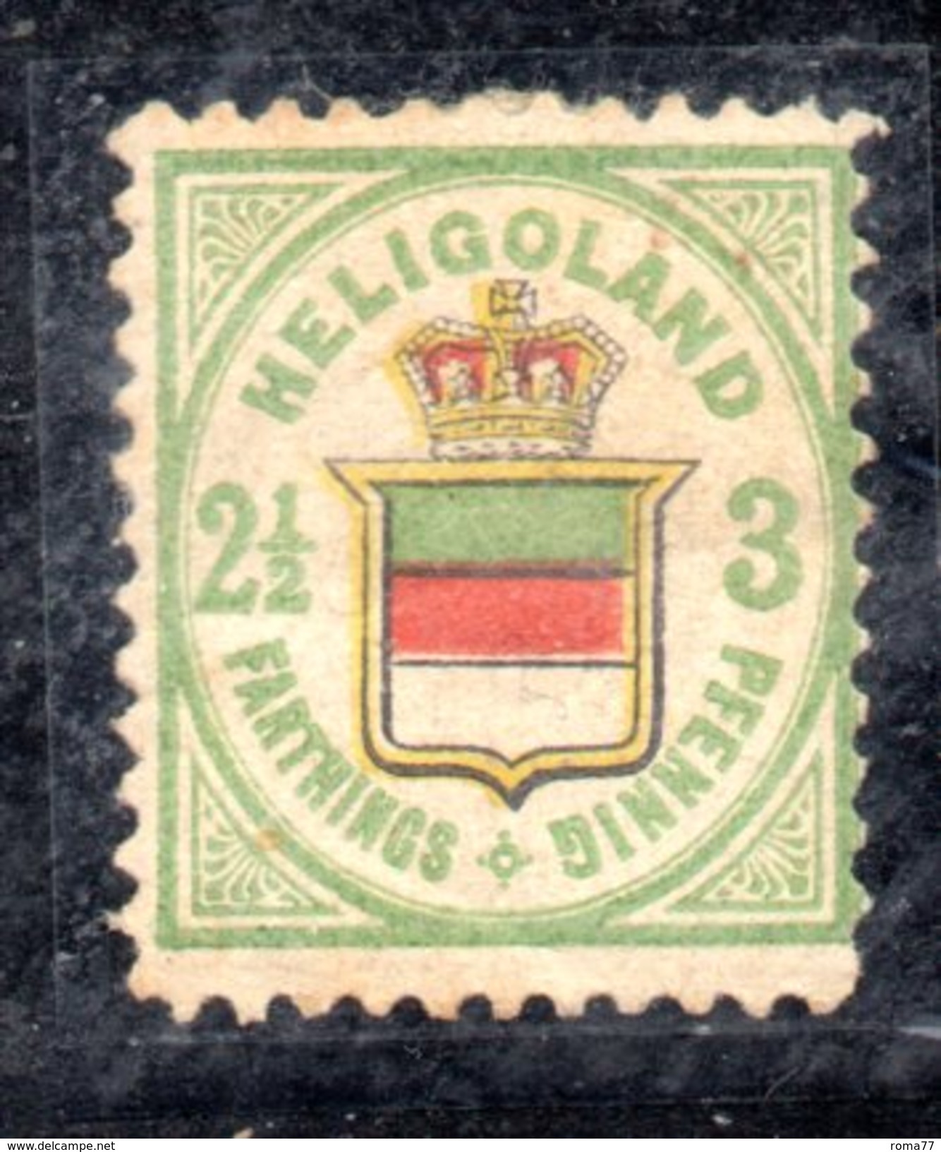 T1542 - HELIGOLAND 1875 , 3 Pf Gibbons N. 12 * . Difettoso E Gomma Fortemente Danneggiata - Helgoland