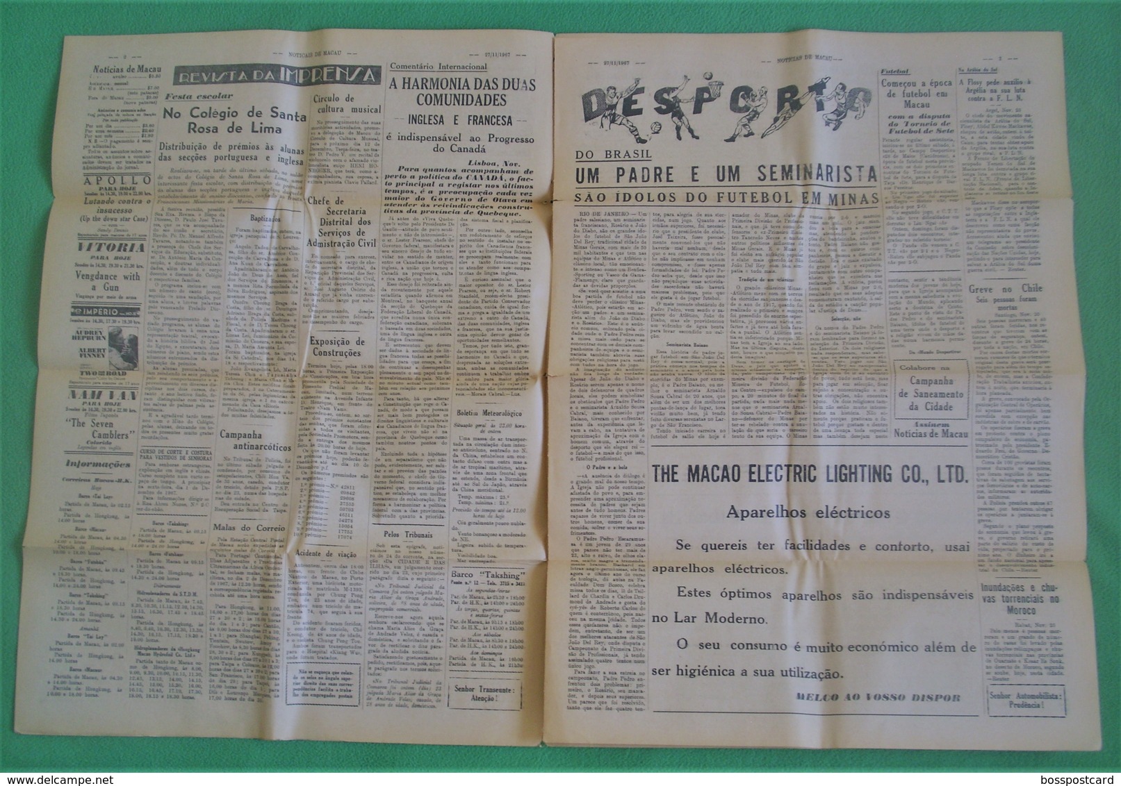 Macau - Jornal Notícias De Macau, Nº 5992, 27 Novembro De 1967 - Imprensa - Macao - China - Portugal - General Issues