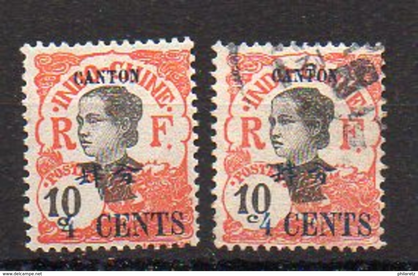 Canton : N° 71a Neuf * - Variété 4 éloigné De CENTS (+ Timbre Normal) - Cote 100€ - Ungebraucht