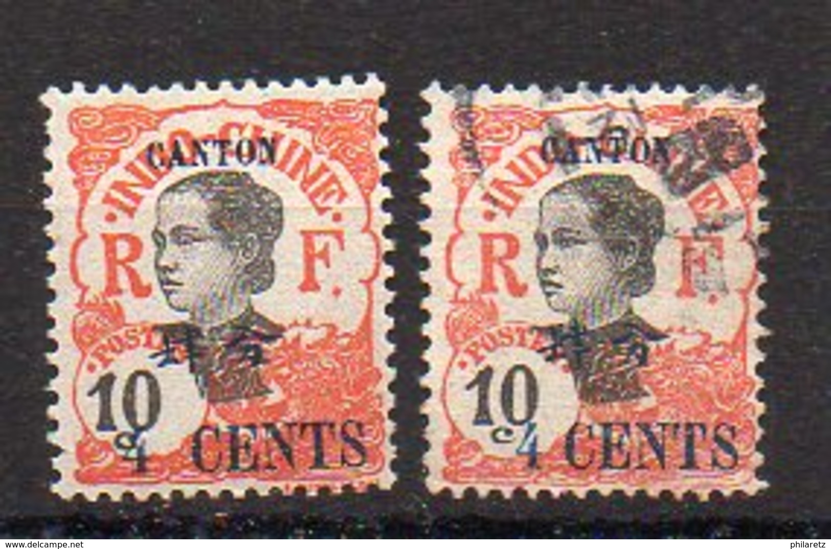 Canton : N° 71a Neuf * - Variété 4 éloigné De CENTS (+ Timbre Normal) - Cote 100€ - Unused Stamps