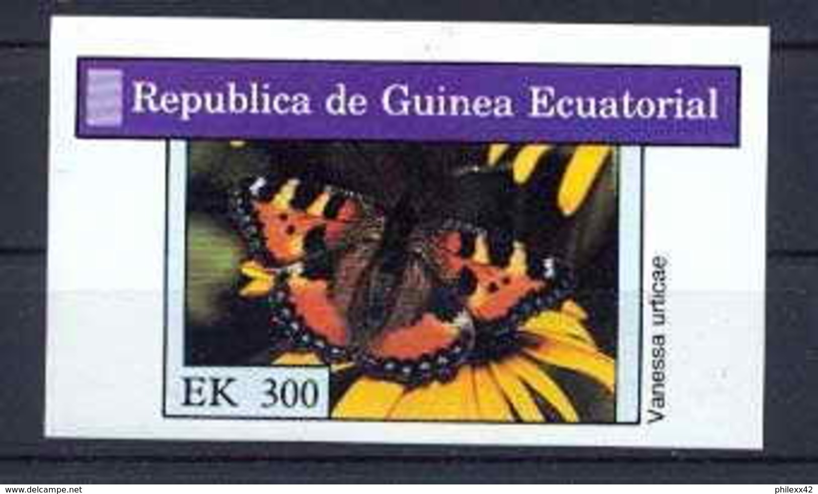 Guinée équatoriale Guinea 047 -Papillons Butterflies Papillon Bloc NON EMIS Non Dentelé Imperforate MNH ** - Guinea Ecuatorial