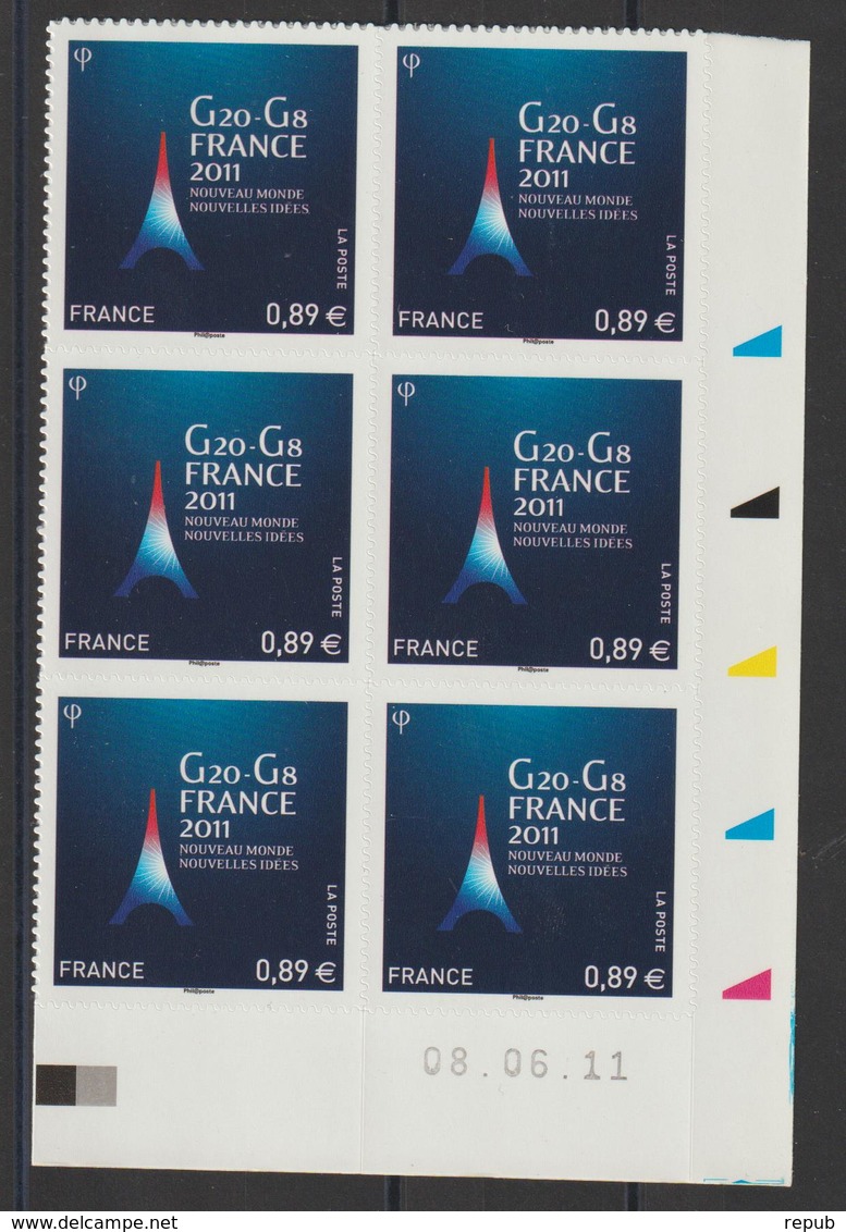 France 2011 G20 En Coin Daté 598 Neuf ** MNH - Autres & Non Classés