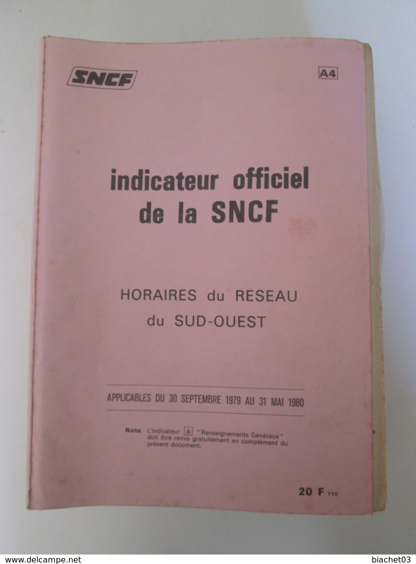 Indicateur Officiel De La Sncf - Railway & Tramway