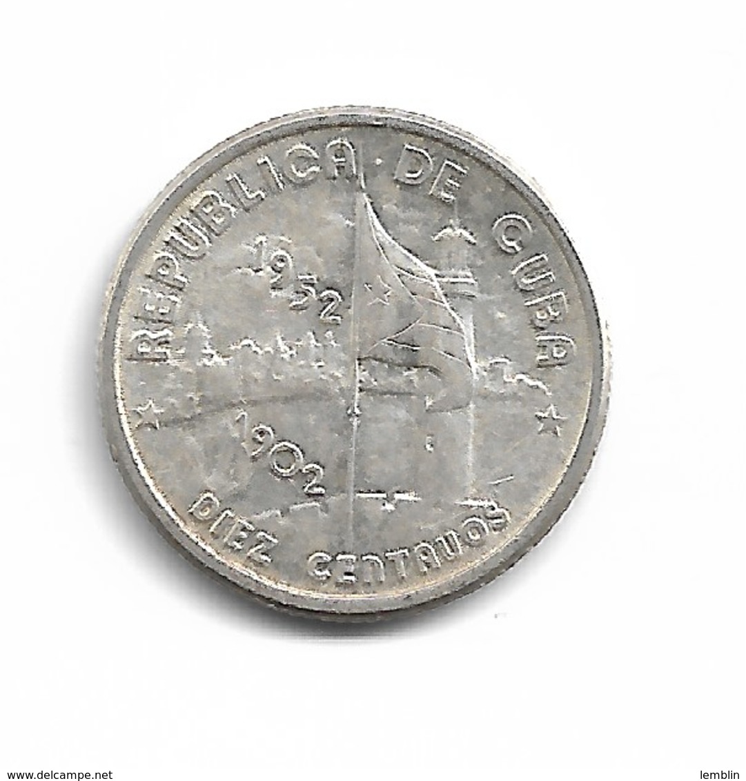 10 CENTAVOS 1952 ARGENT - Kuba