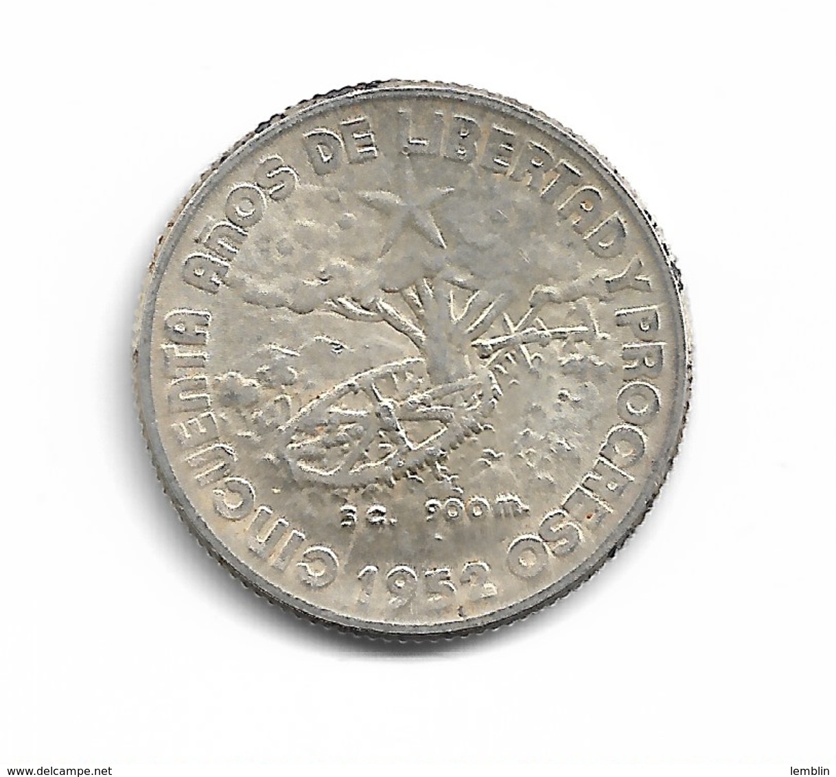 20 CENTAVOS 1952 ARGENT - Cuba