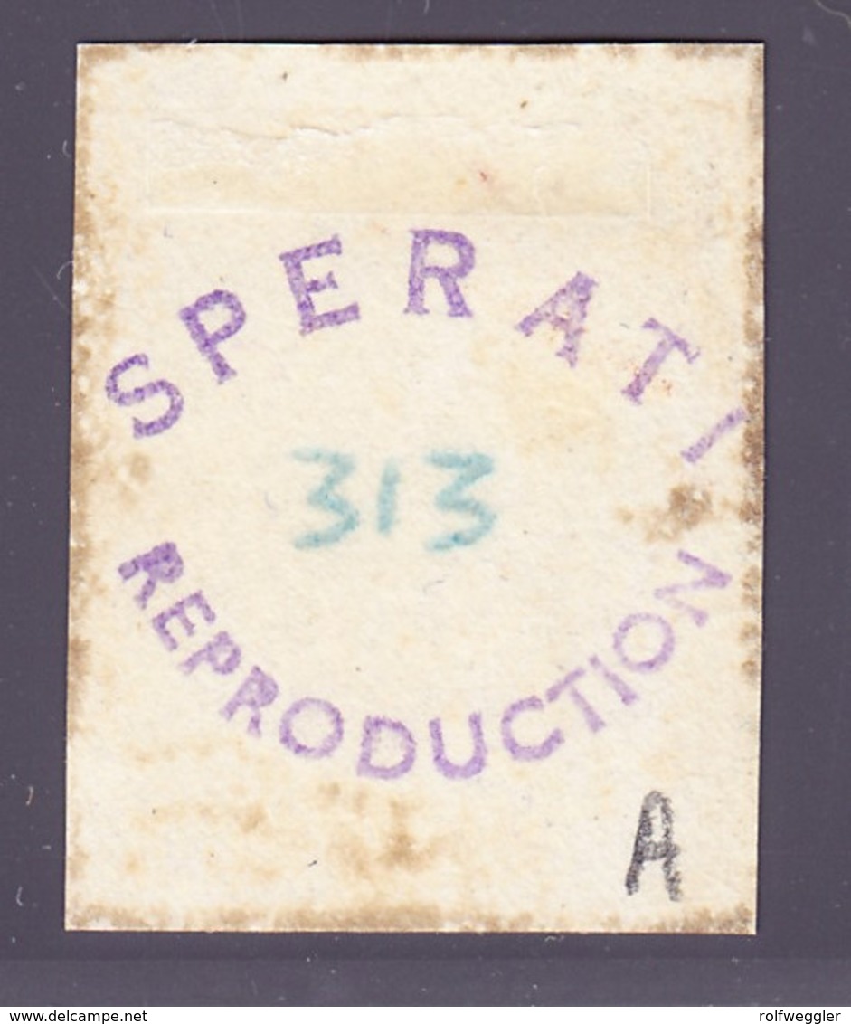 (1861) 1/2 Groschen Braun/organge Gestempelt. Sperati Ganzfälschung Rückseitig Gestempelt Mit Sammlungsnummer 313 - Oldenburg