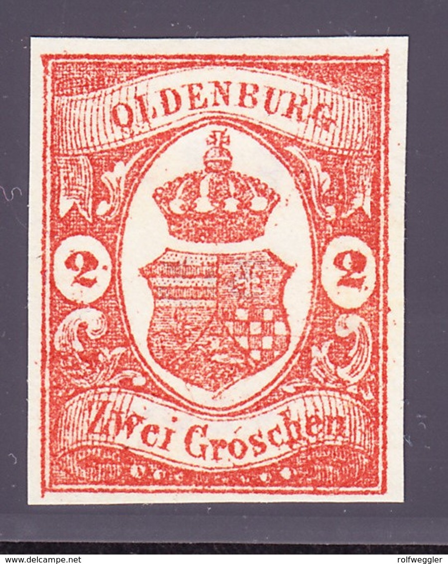 (1861) 2 GR Rot/orange. Sperati Ganzfälschung Rückseitig Gestempelt Mit Sammlungsnummer 313 - Oldenburg