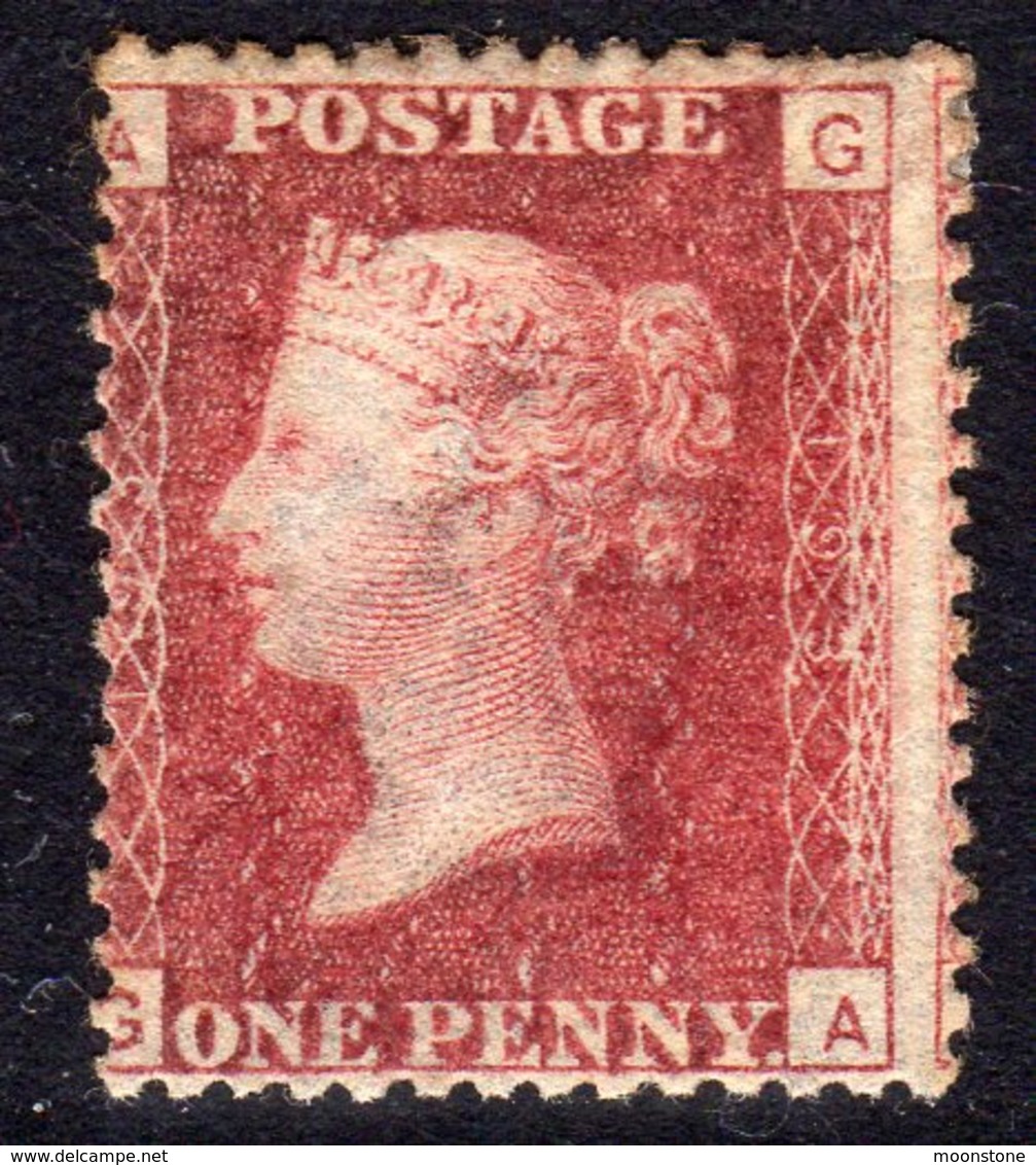 Great Britain GB 1864-79 1d Red, Letters In All 4 Corners GA, Lightly Hinged Mint, SG 44 - Nuevos