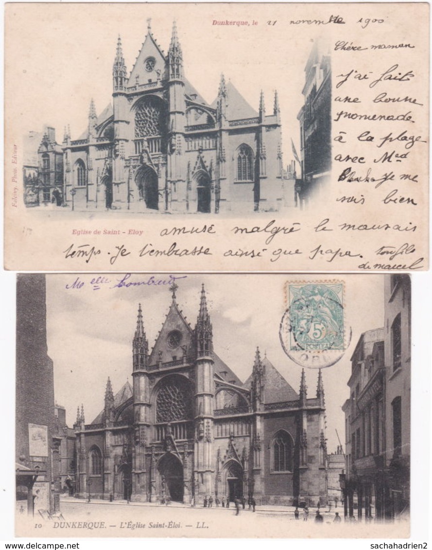 59. DUNKERQUE. Eglise Saint-Eloi. 2 Cartes - Dunkerque