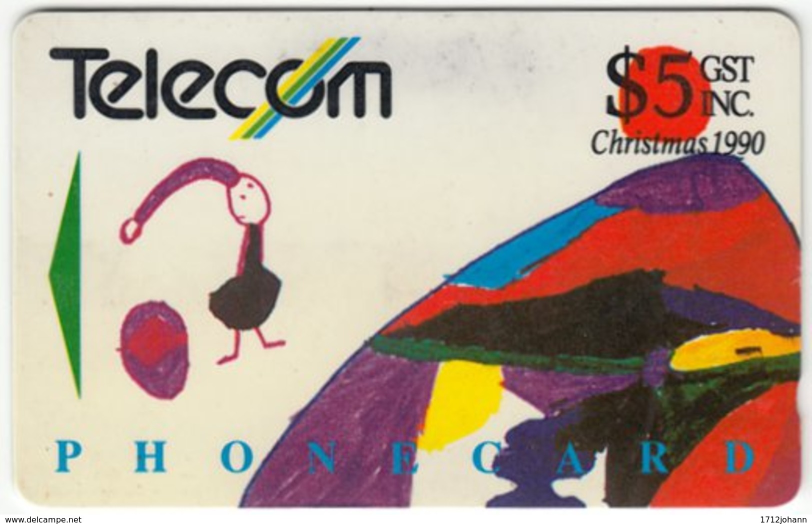 NEW ZEALAND A-617 Magnetic Telecom - Child Drawing - Used - Nuova Zelanda