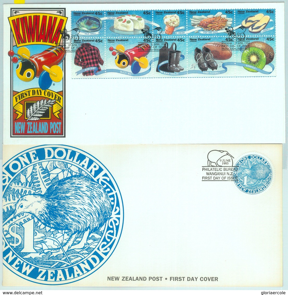 84394 - NEW ZEALAND - Postal History - Set Of 2 FDC COVERS 1996 BIRDS Bees   KIWI Food - Kiwis