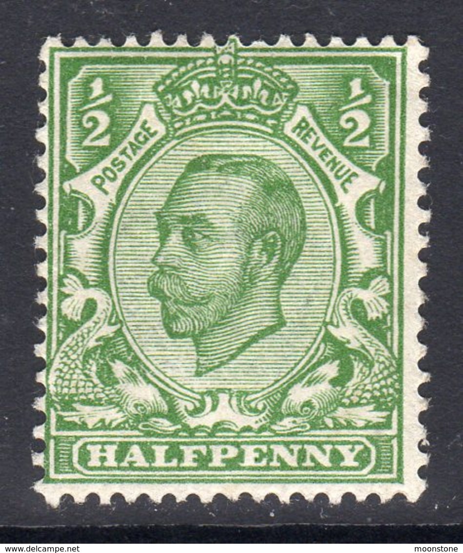 Great Britain GB George V 1912 ½d Green Downey Head, Wmk. Imperial Crown, Very Lightly Hinged Mint, SG 339 - Neufs