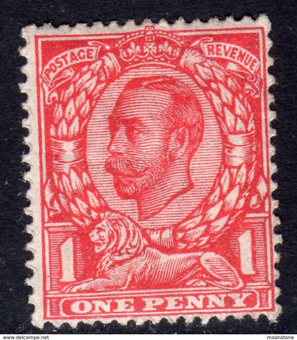 Great Britain GB George V 1912 1d Scarlet Downey Head, Wmk. Imperial Crown, Hinged Mint, SG 341 - Ungebraucht