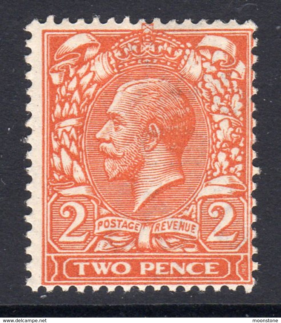 Great Britain GB George V 1912-24 2d Mackennal Head, Wmk. Simple Cypher, Lightly Hinged Mint, SG 366 - Unused Stamps