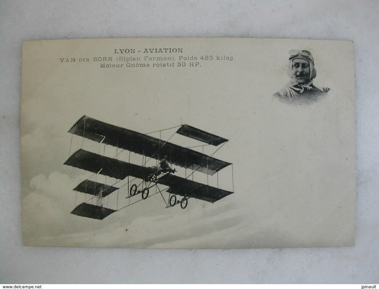 AVIATION - LYON - Van Den Born Sur Biplan Farman - Aviateurs