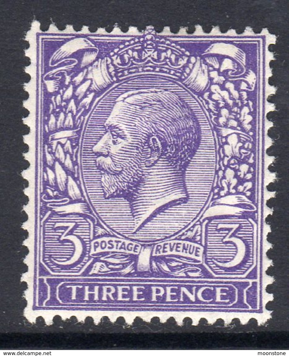 Great Britain GB George V 1912-24 3d Mackennal Head, Wmk. Simple Cypher, Lightly Hinged Mint, SG 375 - Ongebruikt