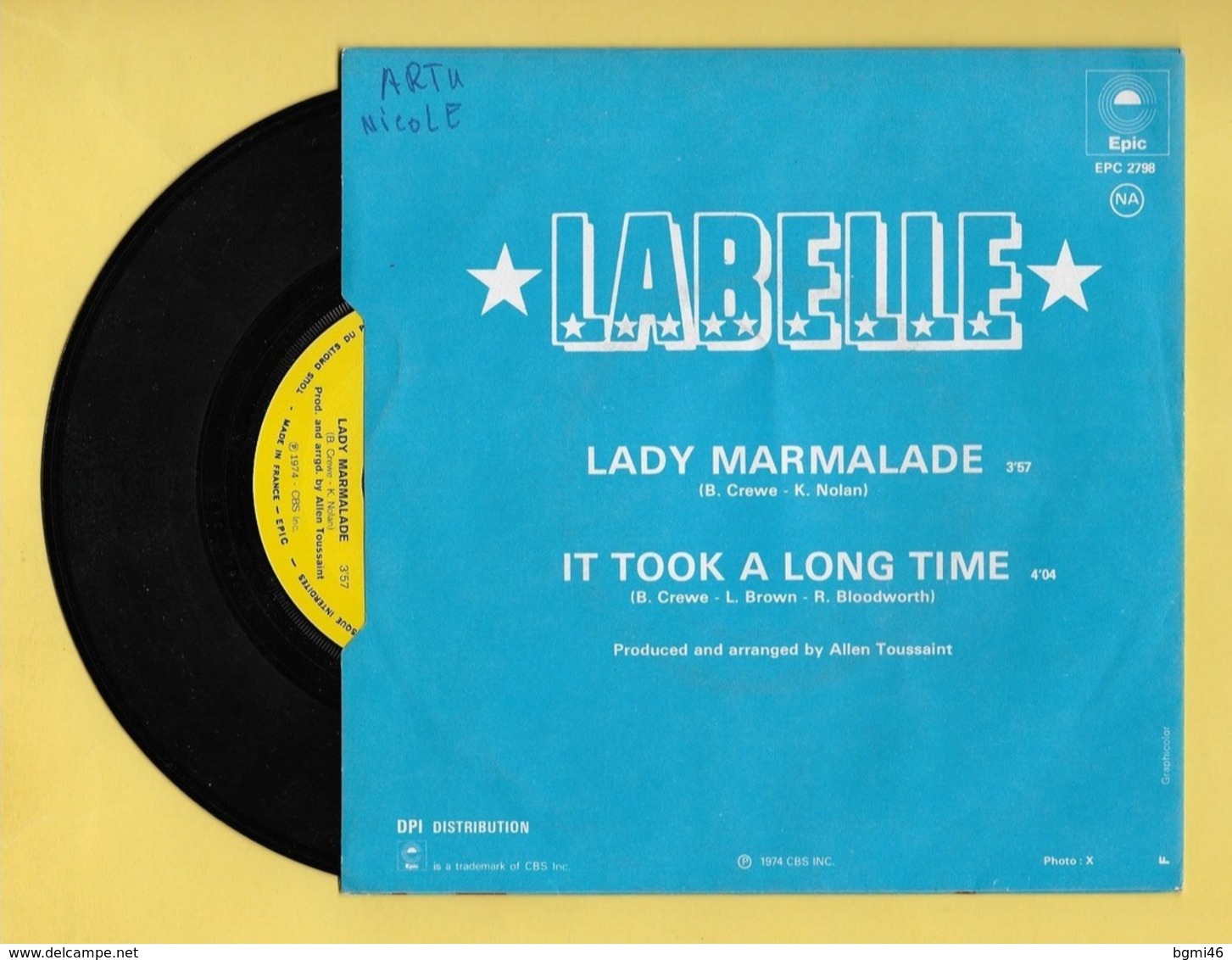 Disque Vinyle 45 Tours :  LABELLE  :  LADY MARMALADE..Scan A  : Voir 2 Scans - Other & Unclassified