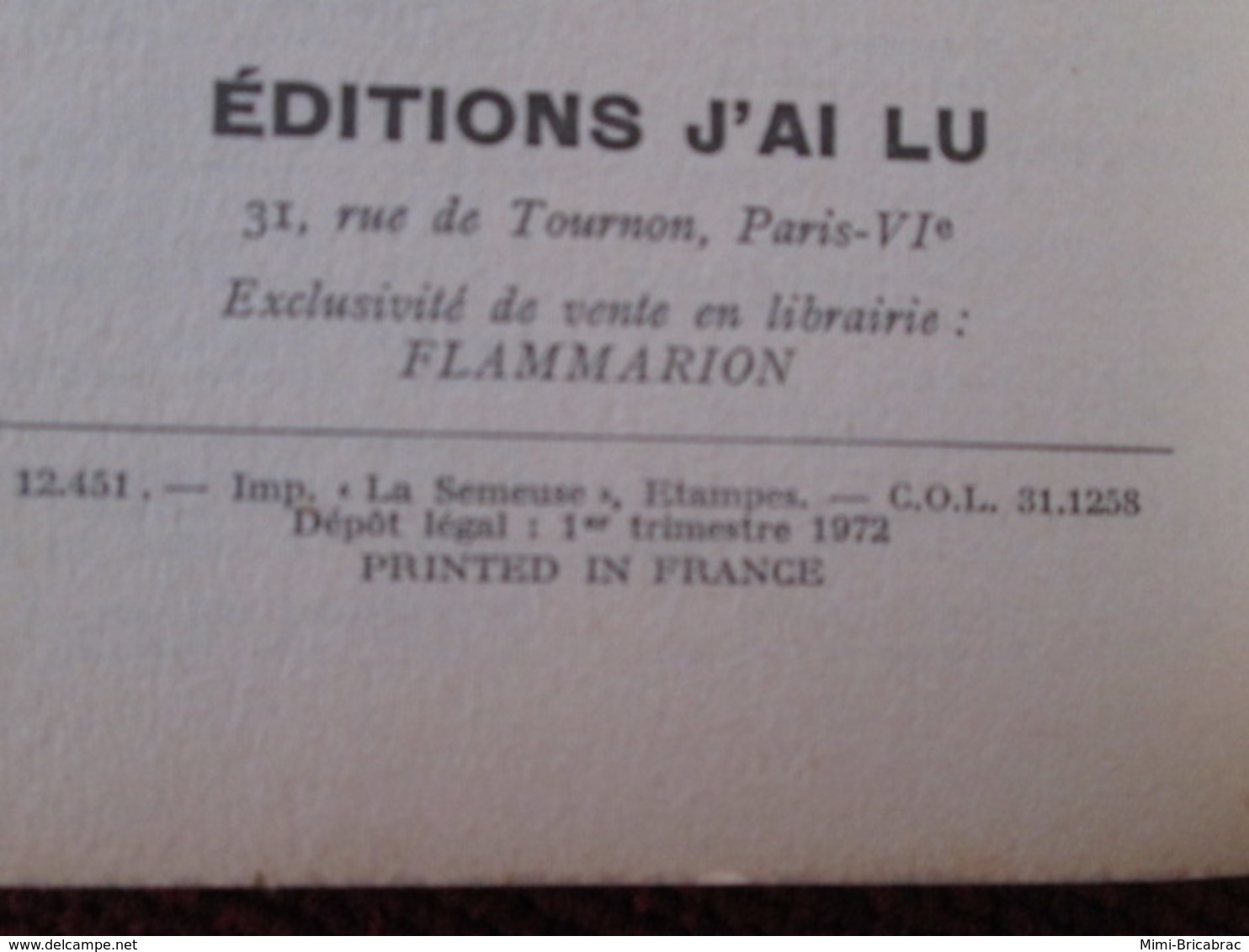 POL3/2013 : ANTHONY MORTON / J'AI LU N°420  / LE BARON ET LE POIGNARD  édition De 1972 - J'ai Lu