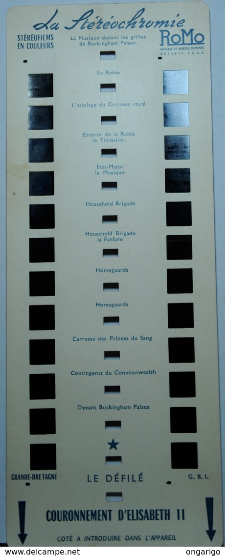 ROMO   : GRANDE BRETAGNE : COURONNEMENT D'ELISABETH II : LE DÉFILÉ - Stereoscopes - Side-by-side Viewers