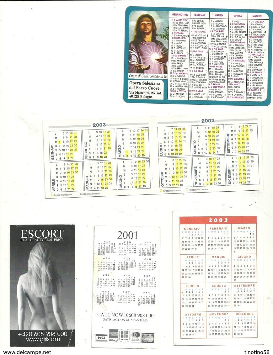 Lotticino  Piccoli  Calendari  --anno 2003-1989---2003--2001--2001--escort Raro - Other & Unclassified