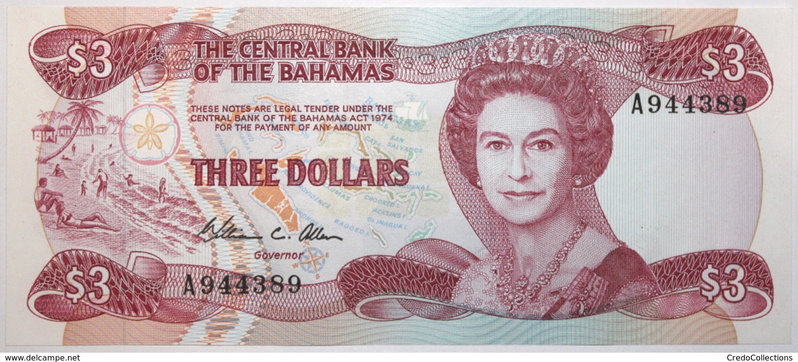 Bahamas - 3 Dollars - 1984 - PICK 44a - NEUF - Bahamas