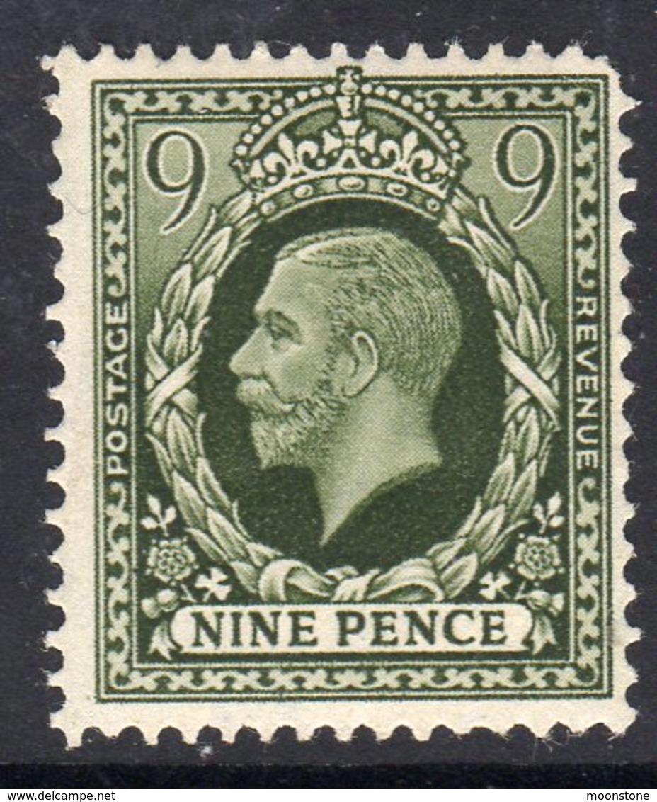 Great Britain GB George V 1934-6 9d Photogravure, Hinged Mint, Missing Corner Perf., SG 447 - Unused Stamps