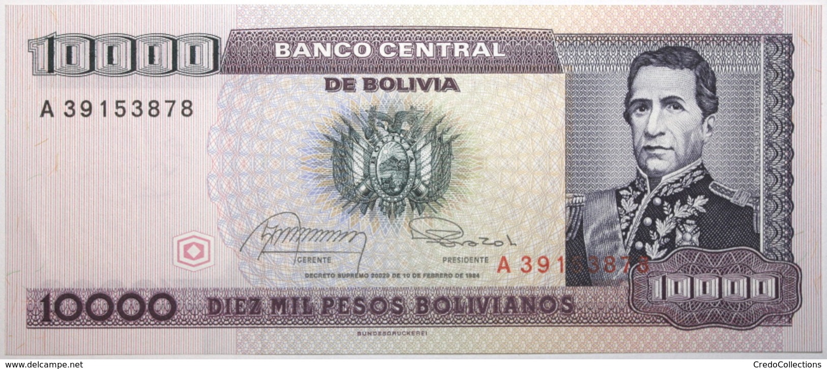 Bolivie - 10000 Pesos Bolivianos - 1984 - PICK 169a - SPL - Bolivie