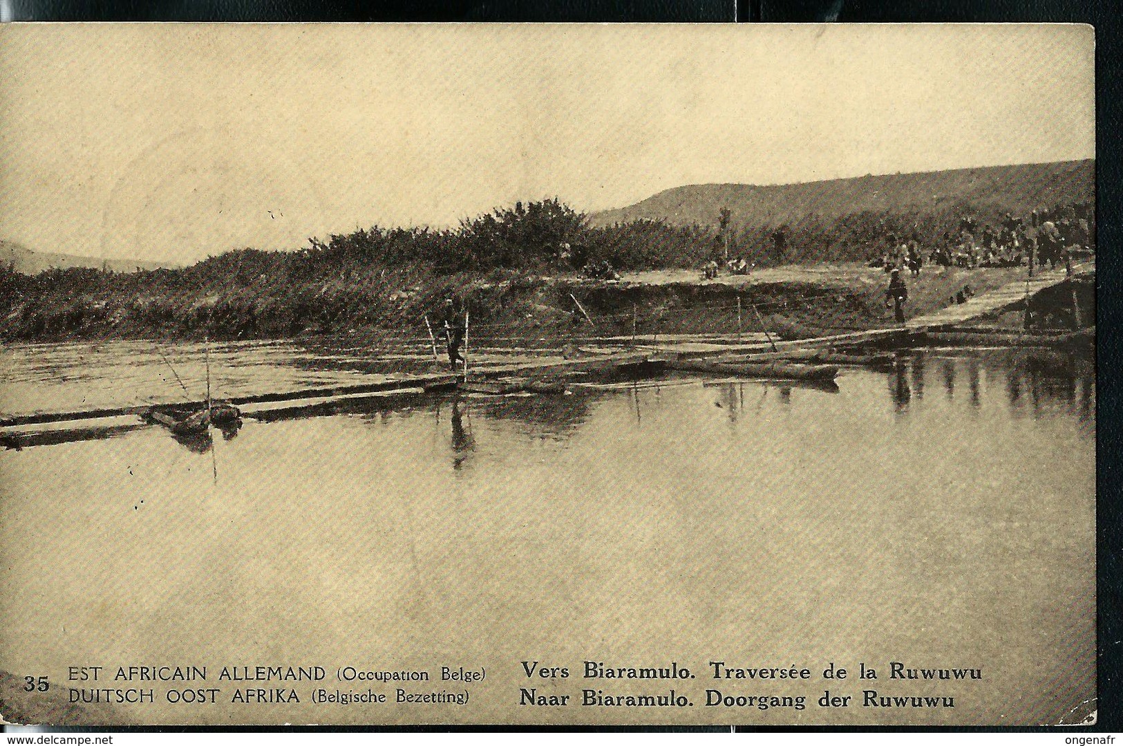 Carte Illustrée  N° 12. Vue: 35 : Vers Biaramuno. Traversée De La Ruwuwu  (obl. Kigoma  10/05/1918) - Ganzsachen