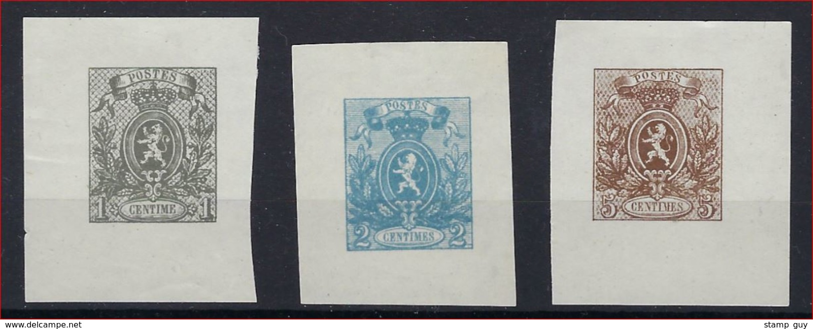 Nrs. 23 - 25 --- Réimpression Sur Le Coin -- Herdruk Van De Matrijs / Non-dentelé - Ongetand - 1866-1867 Coat Of Arms