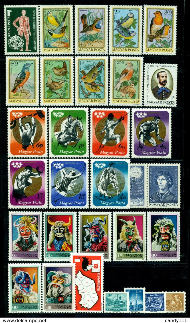 1973 Hungary,Ungarn,Hongrie,Ungheria,Ungaria,Year Set/JG =85 Stamps+9 S/s,MNH - Annate Complete