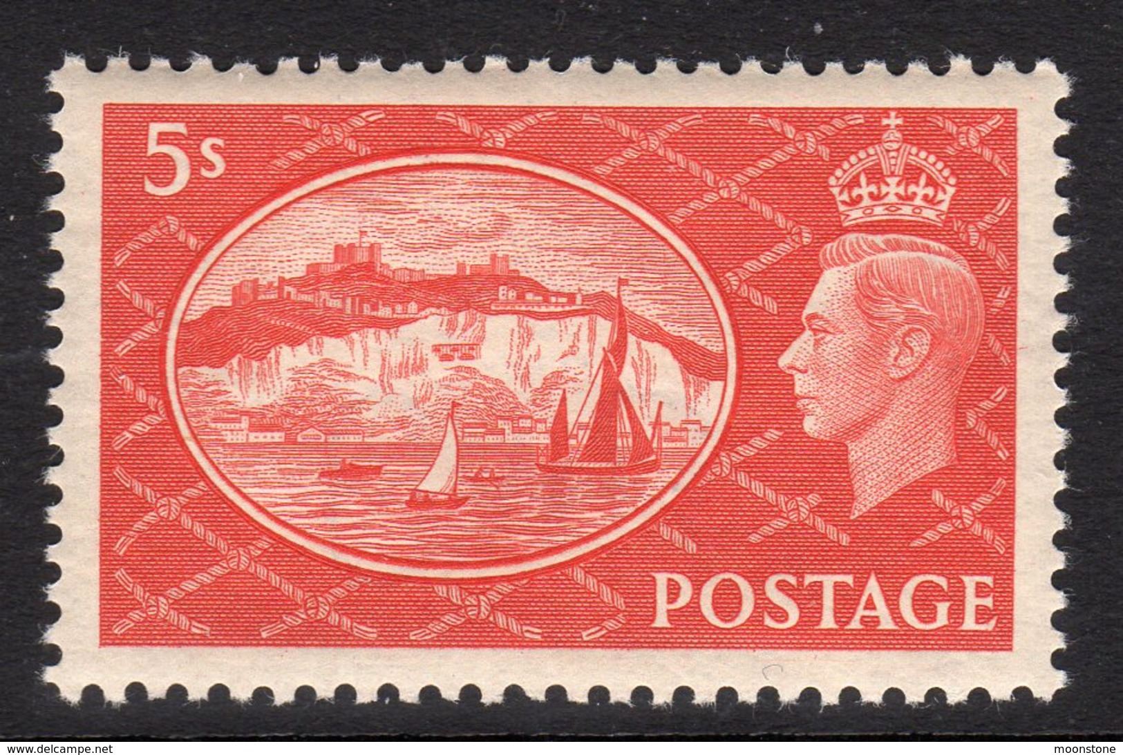 Great Britain GB George VI 1951 'Festival' 5/- Definitive, Hinged Mint, SG 510 - Unused Stamps