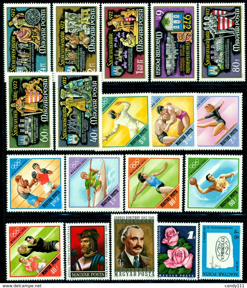 1972 Hungary,Ungarn,Hongrie,Ungheria,Ungaria,Year Set/JG =93 Stamps+7 S/s,MNH - Annate Complete