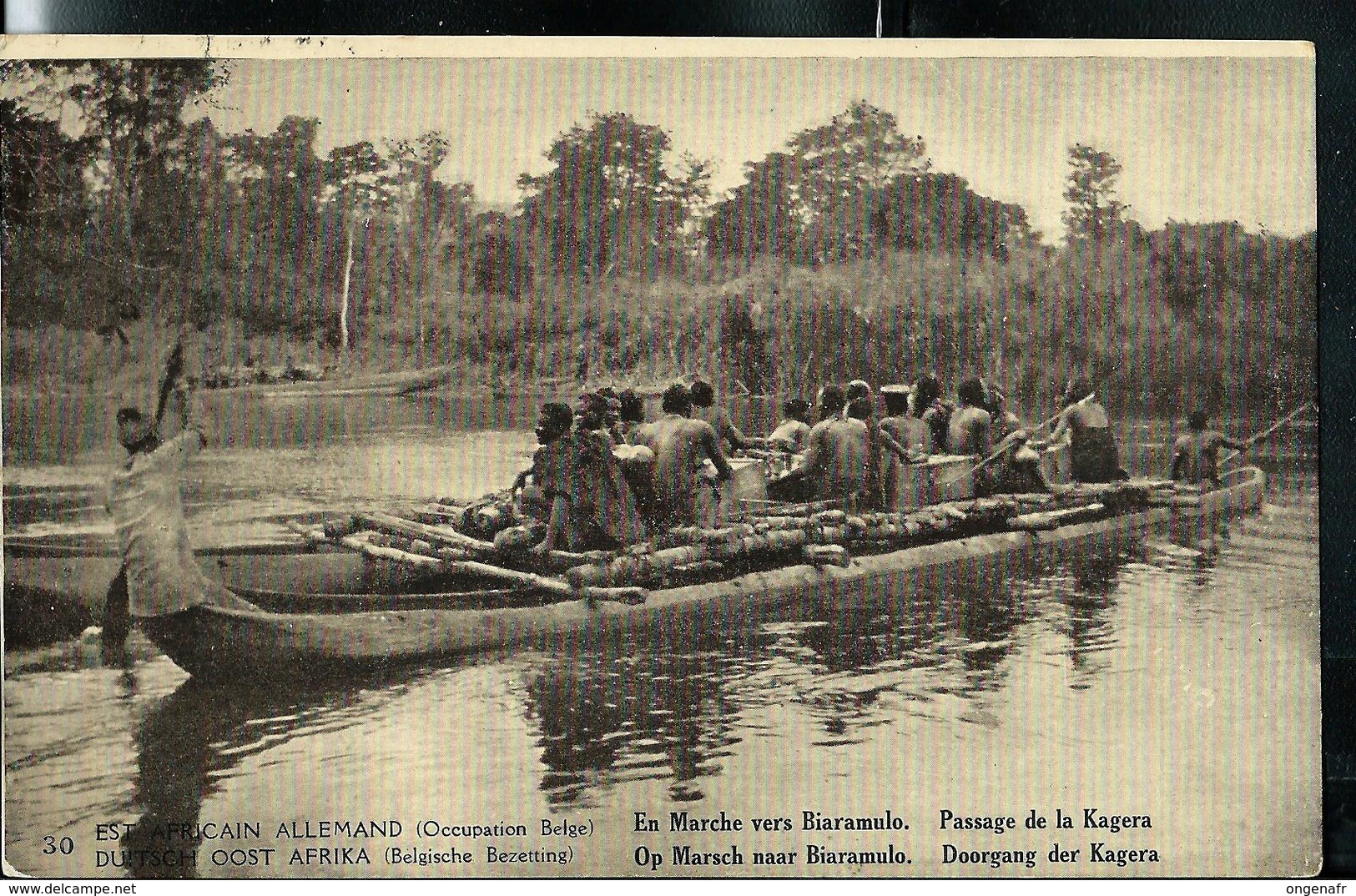 Carte Illustrée  N° 12. Vue: 30. En Marche Vers Biaramundo. Passage De La Kagera  (obl. Kigoma  23/12/1920) - Stamped Stationery