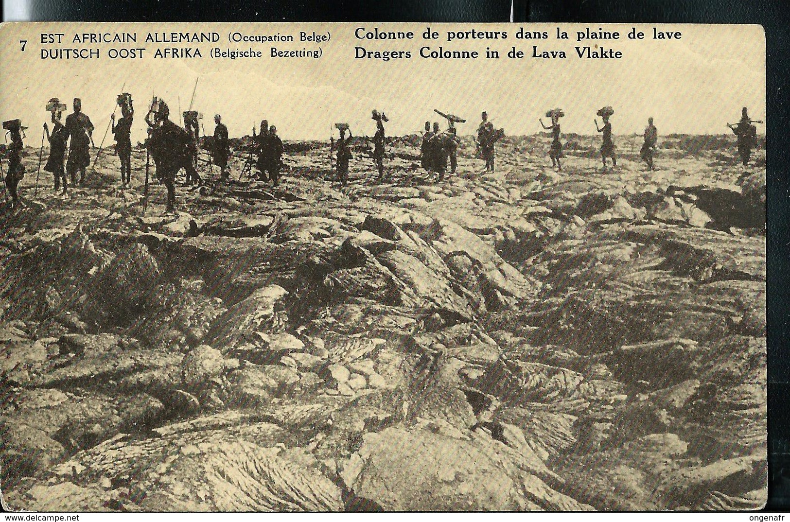 Carte Illustrée  N° 12. Vue: 7. Colonne De Porteurs Dans La Plaine De Lave.  (obl. 10/05/1918) - Enteros Postales